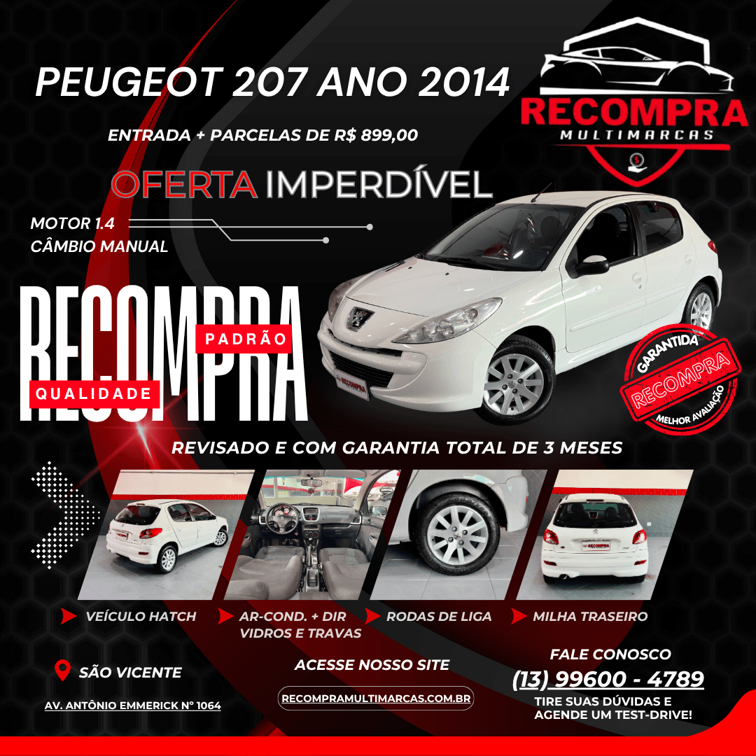 Peugeot 207 ano 2014 03-03-2026
