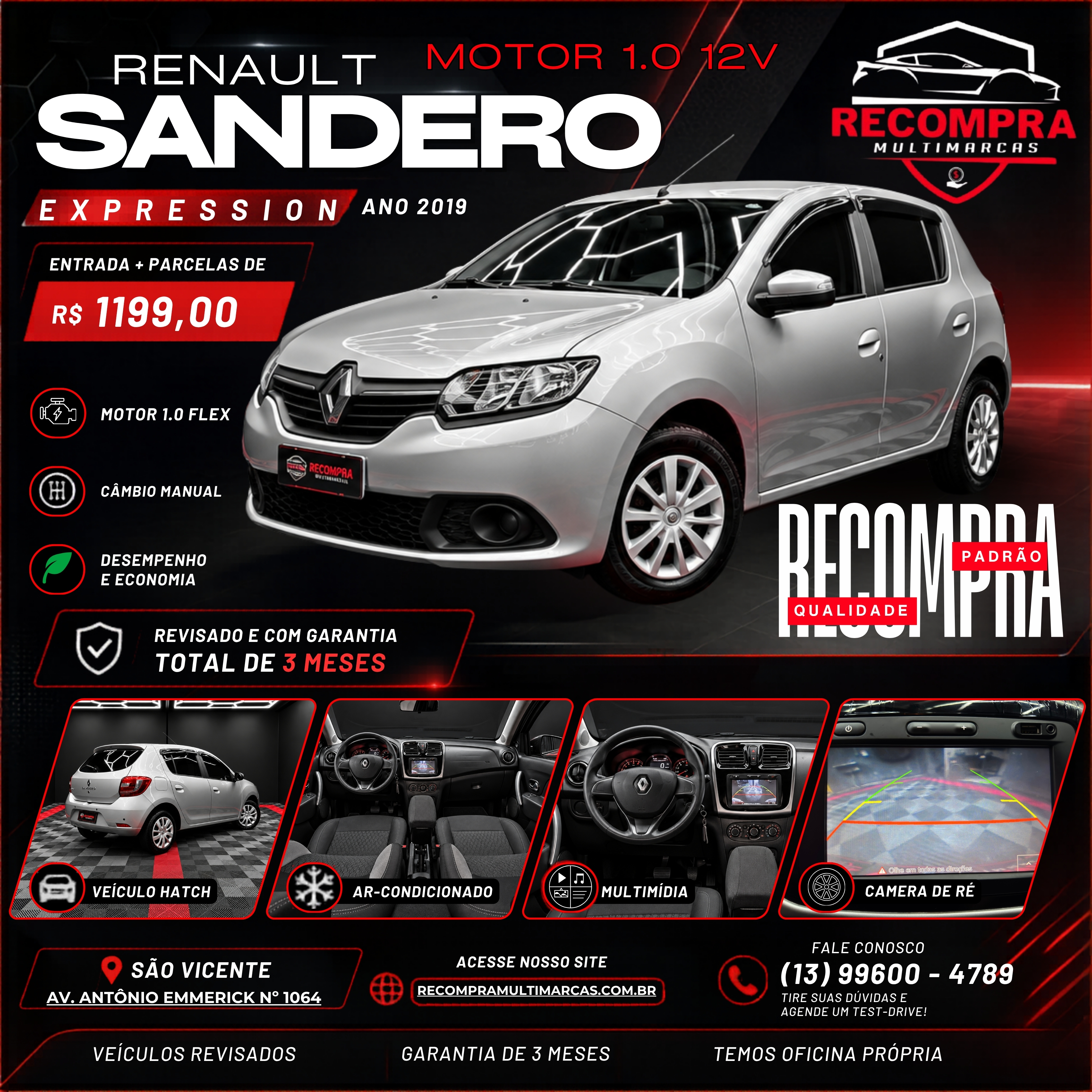 🔥 RENAULT SANDERO EXPRESSION 1.0 12V 2019 — COMPLETO, ECONÔMICO E PRONTO PARA RODAR! 🔥