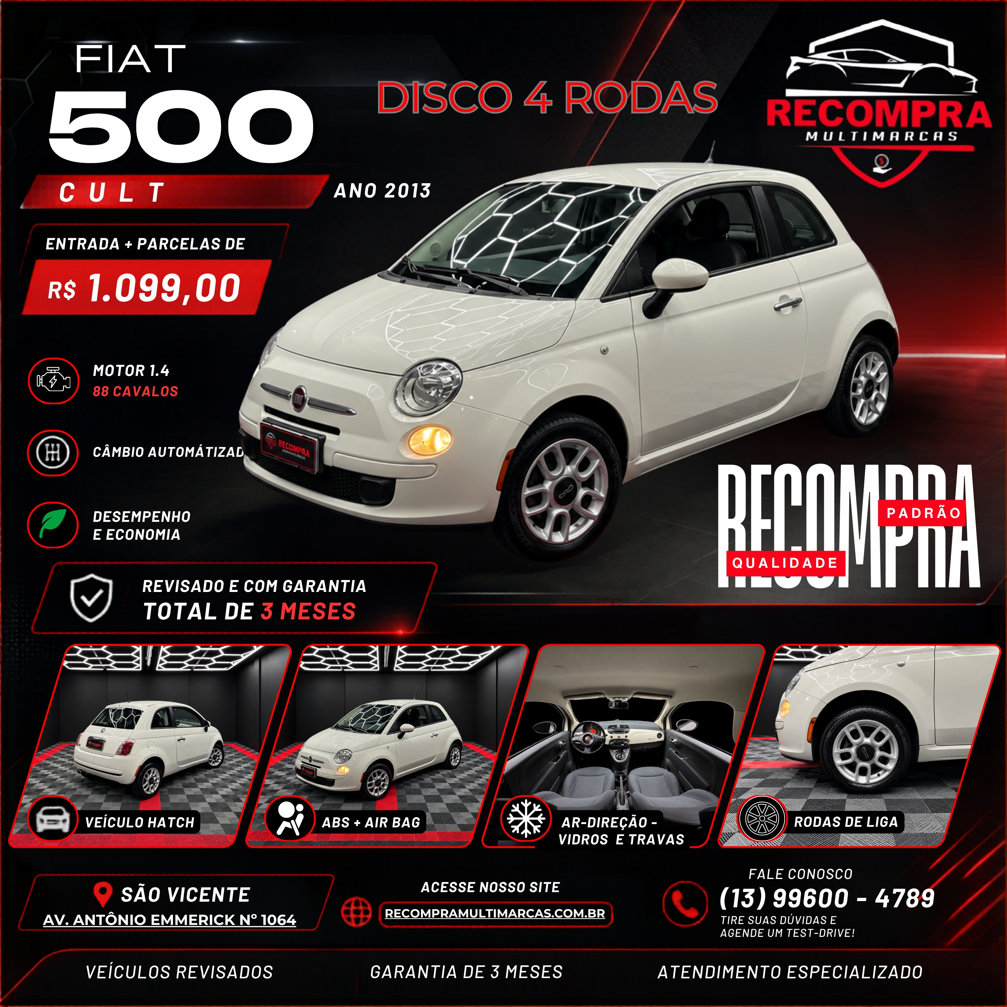 🚗✨ Fiat 500 Cult 1.4 2013 ✨🚗